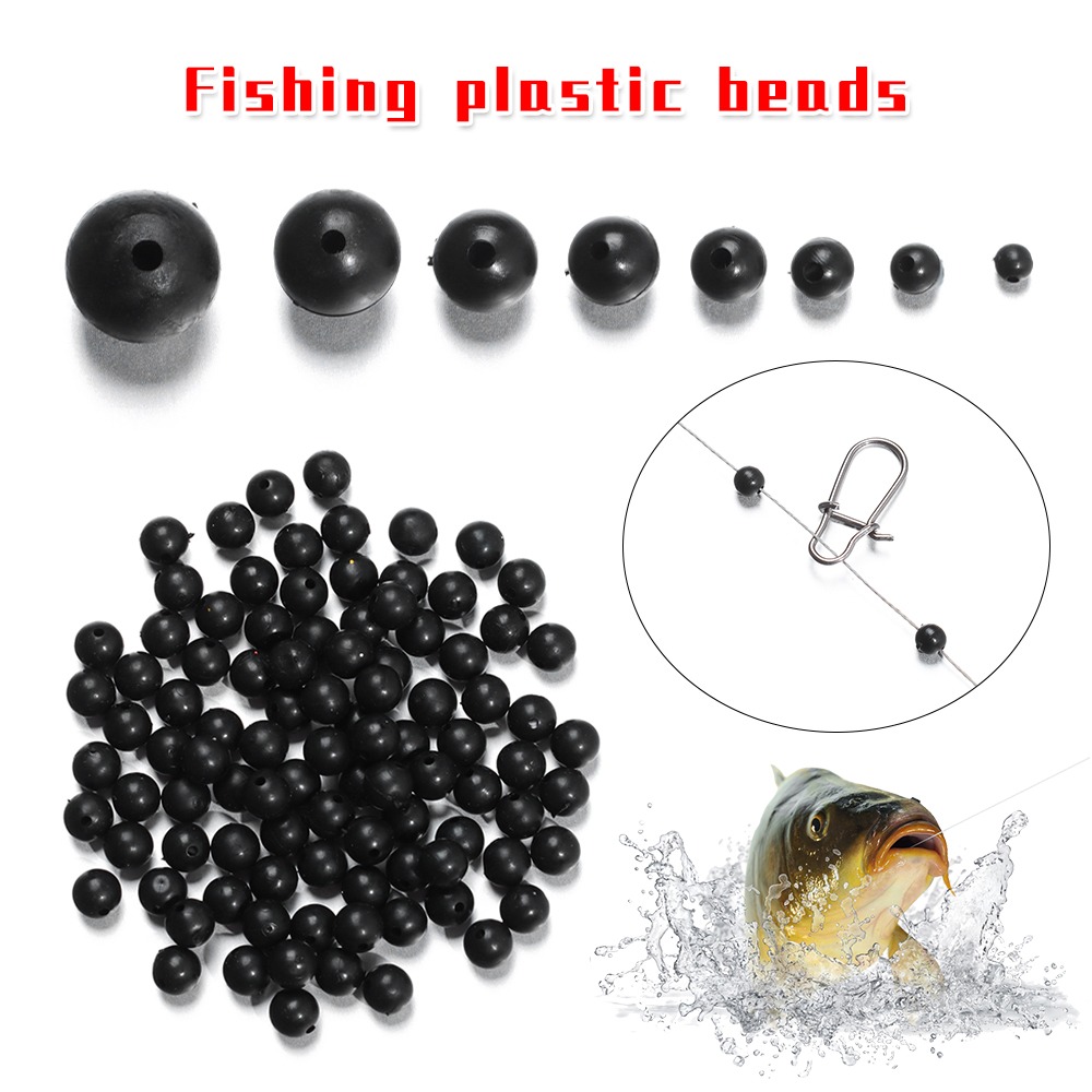 Fishing Equipment Lures - Perles de pêche noires rondes souples